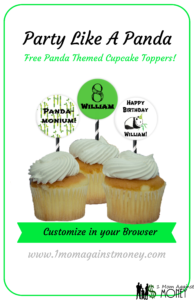 panda party cupcake toppers from 1momagainstmoney.com