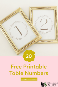 free table numbers to print