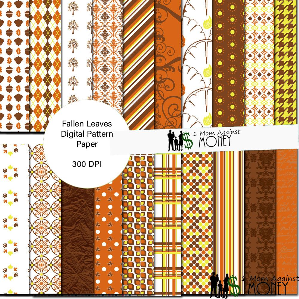 Free Fallen Leaves Patterned Paper Designs Download