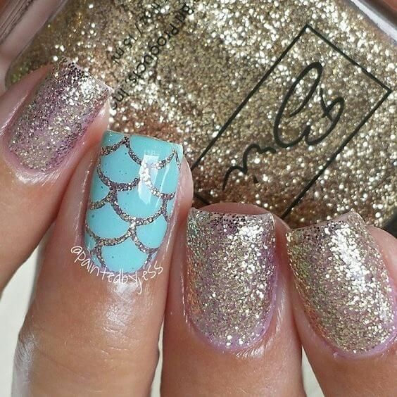 mermaid aesthetic nails