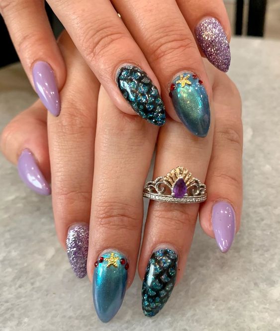 mermaid tail nails