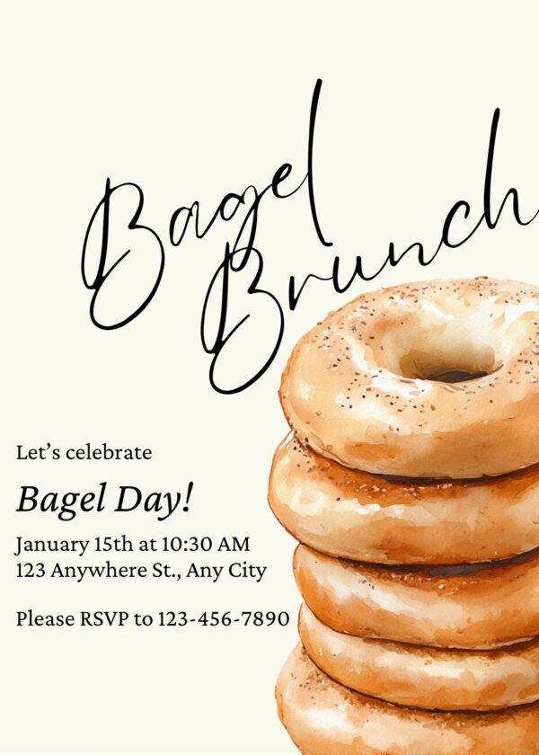 Bagel Day Brunch Party Invitation - Instantly Download and Personalize!