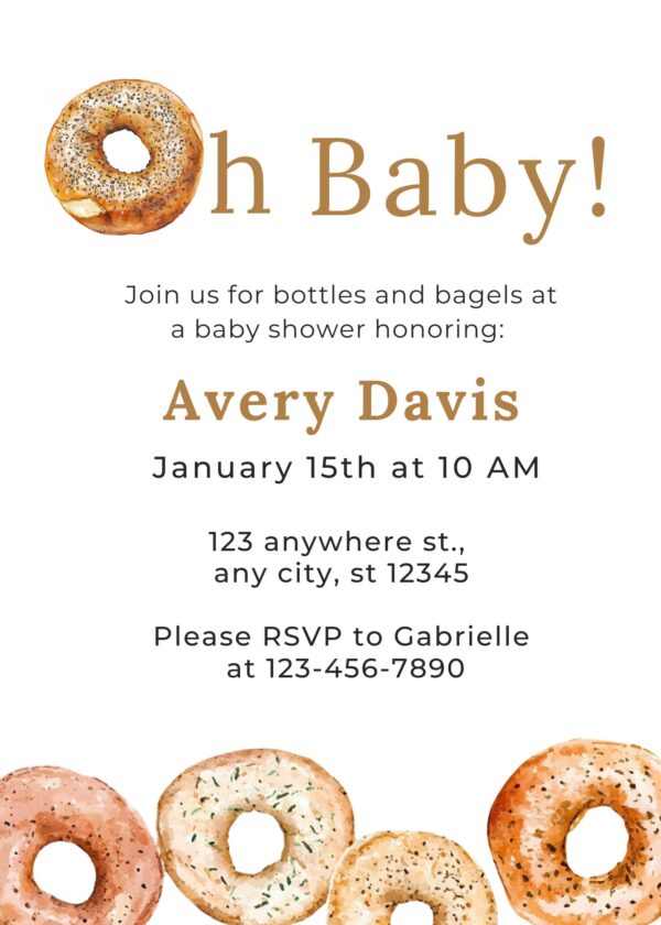 Oh Baby! Baby Shower Brunch Party Invitation - Instantly Download and Personalize!